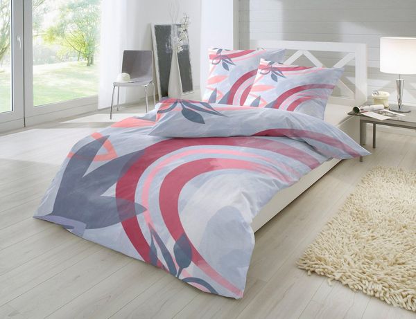 Primera Bettwäsche Art Deco, Satin, 2 teilig, mit großem Print