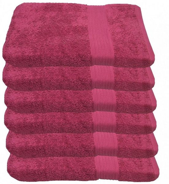 Julie Julsen Handtücher 6-Handtücher-Pink-Handtuch 50 x 100 cm, Baumwolle (6-St)