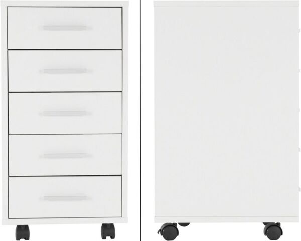ML-DESIGN Rollcontainer Schubladenschrank mobiler Aktenschrank Büroschrank mit 5 Schubladen, (2 St), 2x Rollschrank 33x38x63,5 cm Bürocontainer Lagerschrank für Homeoffice