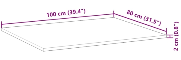 vidaXL Tischplatte Rechteckig 100x80x2 cm Massivholz Akazie 4008763 Bild 9