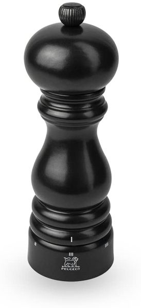 PEUGEOT - Pfeffermühle Paris u‘Select 18 cm + Pfeffer - 6 voreingestellte Mahlgrade - Aus PEFC-zertifiziertem Holz - Satinschwarz