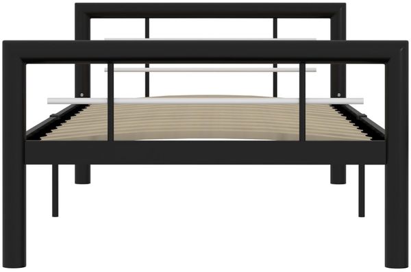 vidaXL Bettgestell Schwarz und Weiß Metall 100 × 200 cm 284551 Bild 3