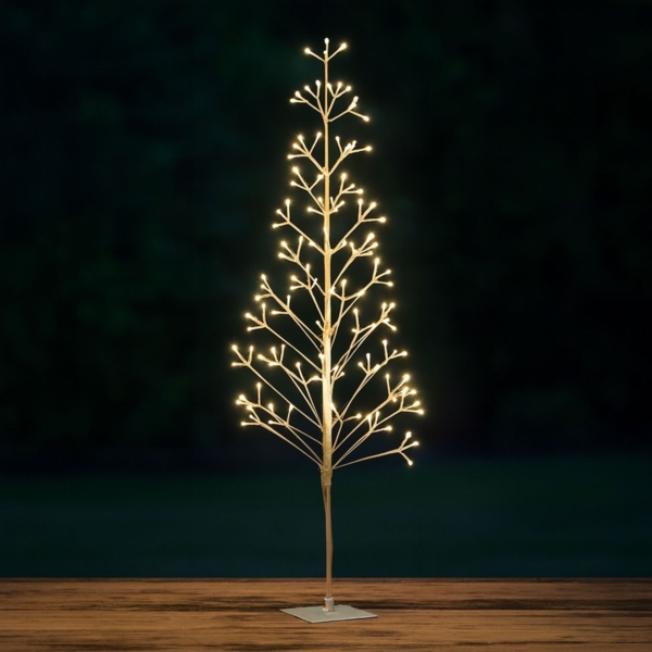 LED Lichterbaum 1,5m Warmweiß Weihnachtsbeleuchtung Weihnachtsdeko IP44 Timer Außen Innen 5m Zuleitung Baumbeleuchtung