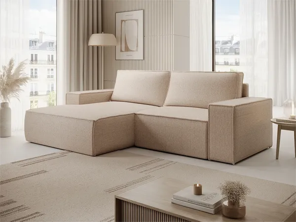 Vente-unique - AMELIA Sofa Stoff Beige - B 167 cm x H 85 cm x L 240 cm