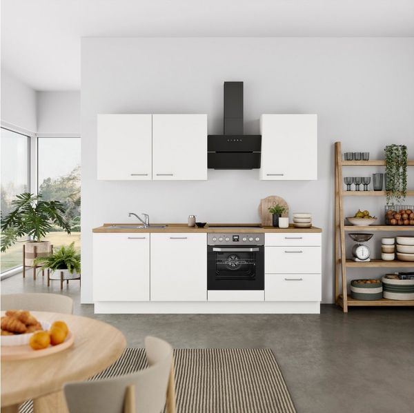 nobilia® Küchenzeile "Laser II", NEU: individuell anpassbar mit gratis Profi-Beratung, vormontiert, 180 cm breit, optional mit verschiedenen E‑Geräte-Sets