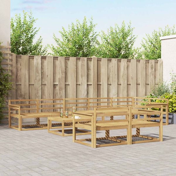 vidaXL Outdoor-Sofagarnitur 9 pcs Weiß 79 x 79 x 37 cm 3386643