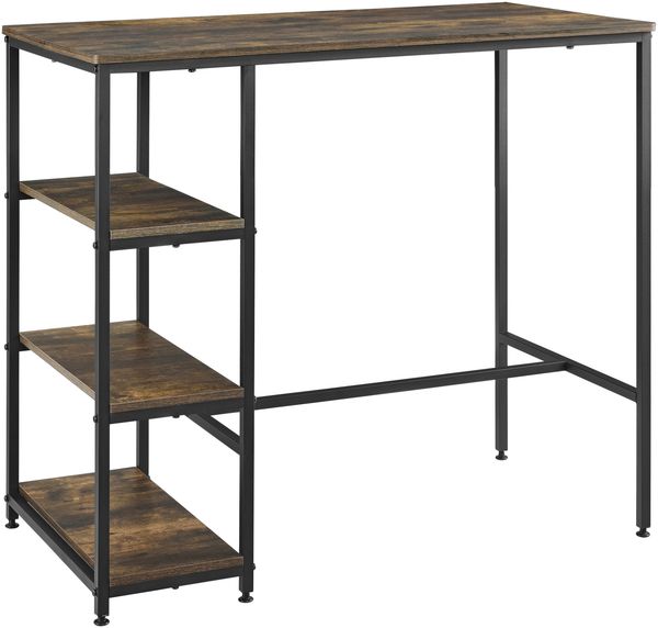Bartisch Växjö 100x109x60cm Dunkler Holzton en. casa
