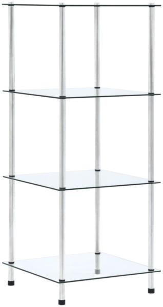 vidaXL Regal mit 4 Ablagen Transparent 40x40x100 cm Hartglas 249505