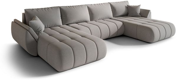 Kaiser Möbel Ecksofa TOKYO U PREMIUM im Stoff WIND Sofa mit Schlaffunktion und Bettkasten, Ecksofa U-Form, U-Form,Easy-Clean-Stoff WIND,Pflegeleicht & strapazierfähig