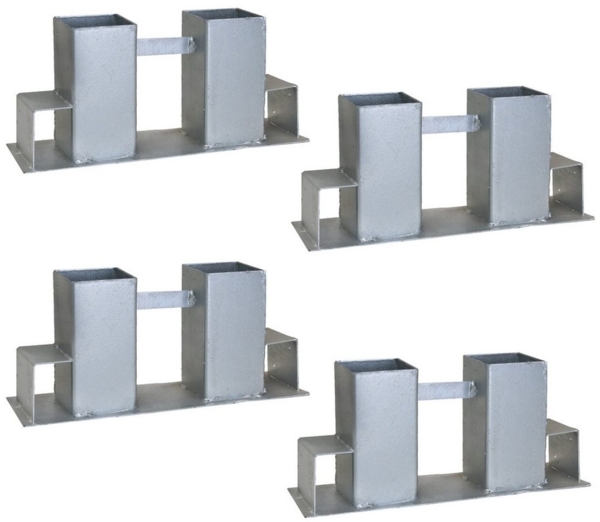 TRUTZHOLM Kaminholzregal Holzstapelhilfe Stapelhilfe Holzstapelhalter Kaminholzregal 4 Stück, BxTxH:10x34x15 cm, (4er Set, 4-St), Geeignet für Kanthölzer 70x70 mm (senkrecht) und 40x60 mm (waagerecht)