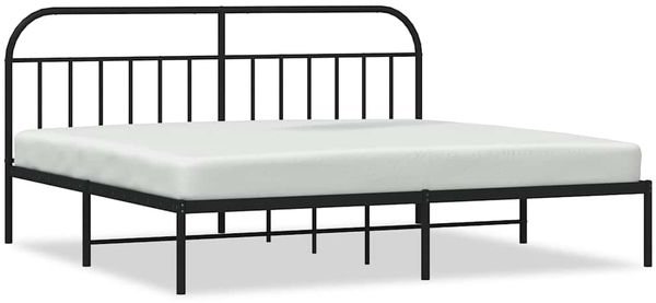 Doppelbett, Bettgestell Modernen mit Kopfteil Metall Schwarz 200x200 cm d638e