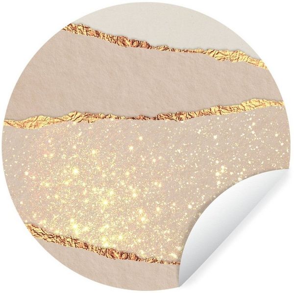 MuchoWow Wandsticker Glitzer - Luxus - Gold - Abstrakt (1 St), Wandtattoo Selbstklebend, Wohnzimmer Deko Aufkleber, 30x30 cm