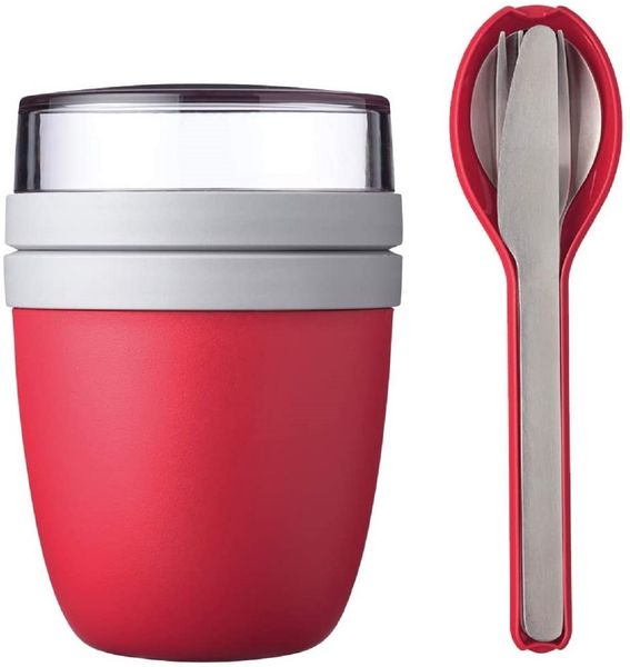 Mepal Lunchpot Plus Besteckset Frühstücksset to Go Becher (Nordic red)