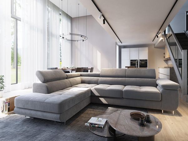 Masseno Ecksofa SELVA mit Schlaffunktion L-Form, Sofa mit Bettkasten
