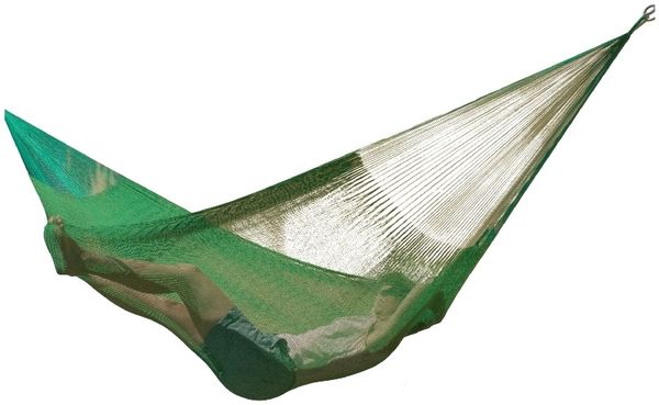 MacaMex Mexikanische Single Netzhängematte, grün, 120x380 cm