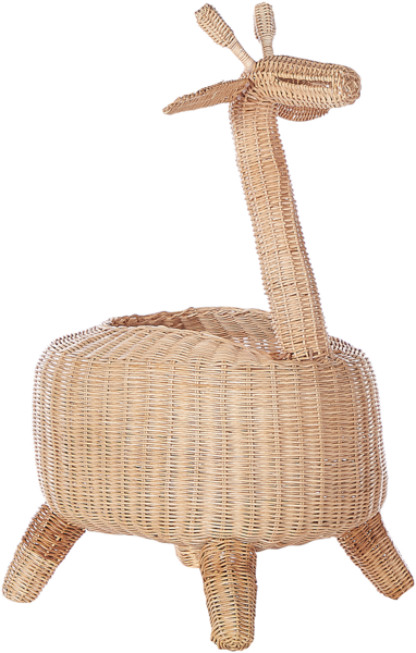 Aufbewahrungskorb Rattan naturfarben Giraffenform 70 cm HAINAN