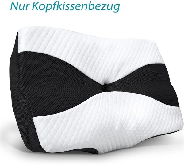 SAHEYER Kissenbezüge Memory Foam Ersatzbezug Schwarz Schwarz+weiß-Kissenbezug Bild 2