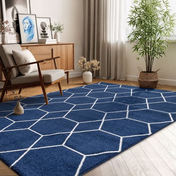 Sanat Teppich Trellis, rechteckig, Höhe: 10 mm, Kurzflor, skandi, boho, auch als Läufer und in rund