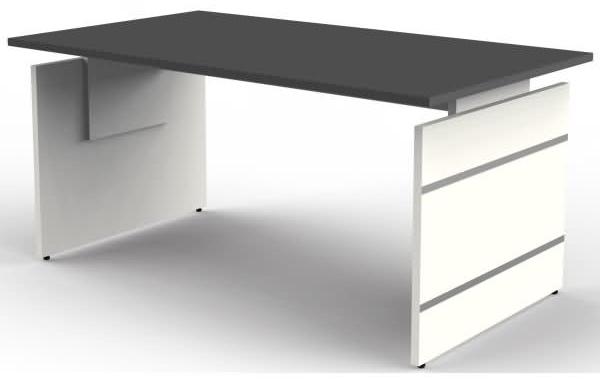 Höhenverstellbarer Wangenschreibtisch Form4, 160x80x68-76 cm, Anthrazit