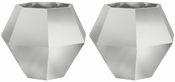 vidaXL Pflanzkübel 2 pcs Silber 75 x 75 x 60 cm Verzinkter Stahl 884049