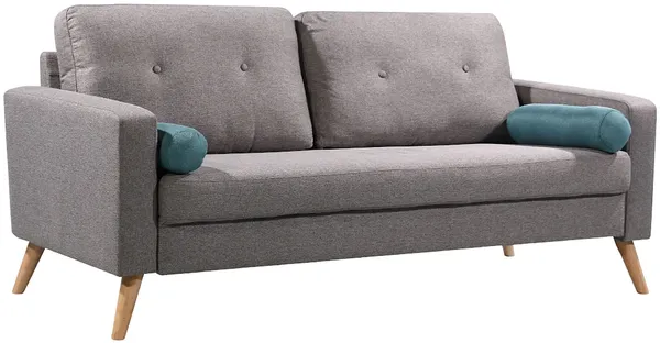 Vente-unique 'TATUM' 3-Sitzer Sofa, Bouclé Stoff grau, 182 x 81 x 83 cm