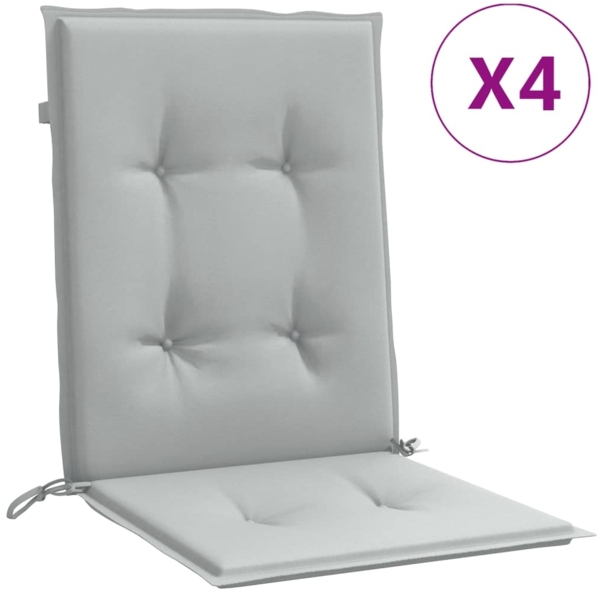 vidaXL Niedriglehner-Auflagen 4 Stk. Melange Hellgrau 100x50x4cm Stoff 4002446