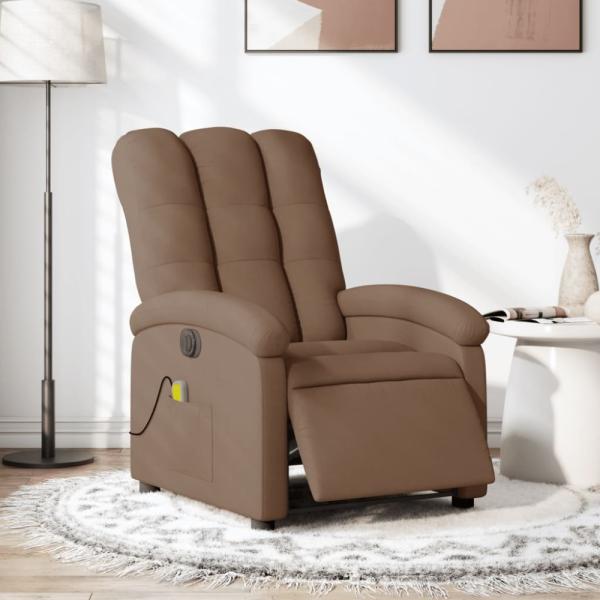 vidaXL Massagesessel Elektrisch Braun Stoff 3204084