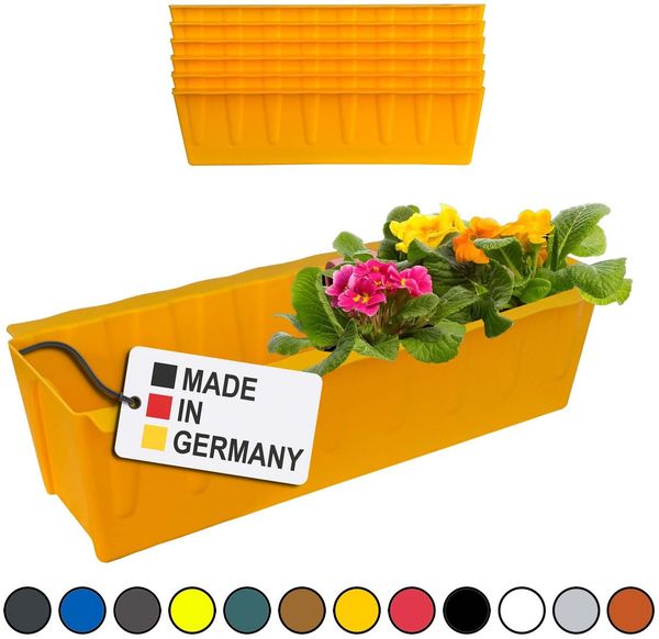 Hossi's Wholesale 6 Euro-Paletten Blumenkästen-Einsätze | 37,3cm Gelb | Pflanzkasten für Europalette Palette | Balkonkasten | Blumentopf | aus stabilen Kunststoff | Made in Germany