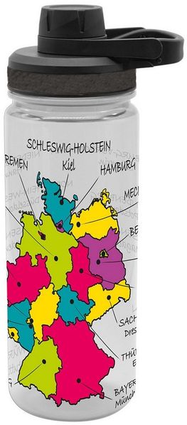 Geda Labels GmbH Trinkflasche Bundesländer, schwarz, 700ml, nicht spülmaschinengeeignet