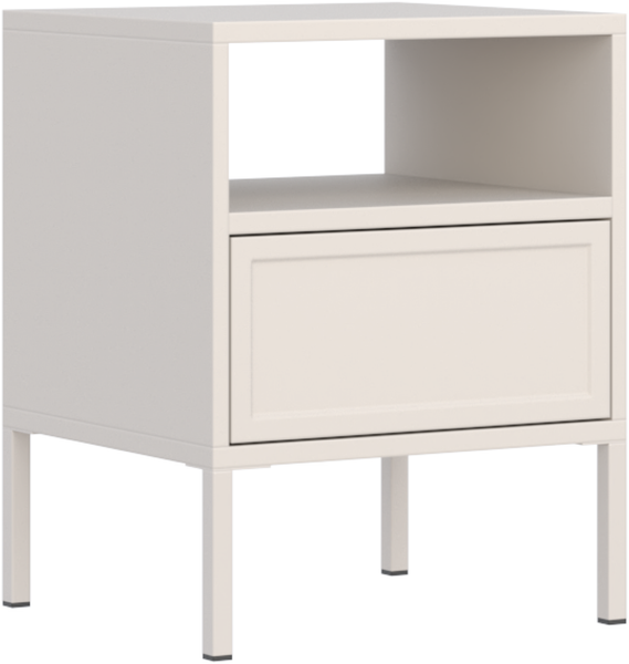 Selsey 'Velveto' – Nachttisch mit Schublade und Nische, cachemire, 45 cm