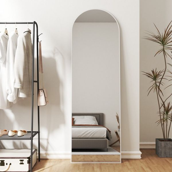 Hopibath Spiegel groß für Wohnzimmer Kinderzimmer Flur Garderobe Hotel (Ganzkörperspiegel Schwarz Bogen, 160x50, 150x50, 140x40), Alurahmen, hängend,Wand gelehnt