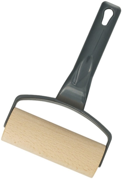 Ergonomischer Teigroller 11 x 19 cm - Holzrolle mit stabilem Kunststoffgriff