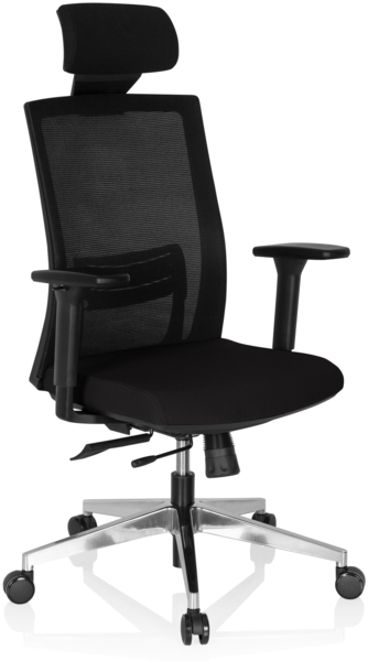 hjh OFFICE Profi Chefsessel CAPTIVA Stoff/Netzstoff Schwarz Bild 2