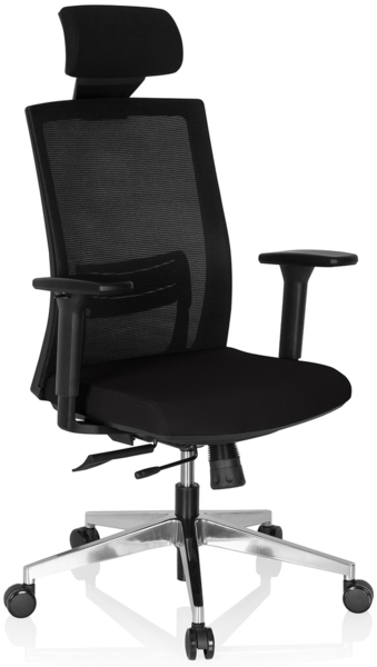 hjh OFFICE Profi Chefsessel CAPTIVA Stoff/Netzstoff Schwarz Bild 10