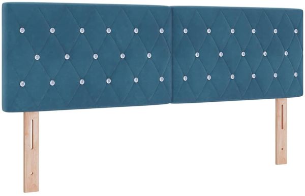 vidaXL Boxspringbett mit Kopfteil Dunkelblau 140 x 200 cm Samt 3340338 Bild 5