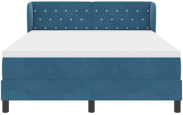 vidaXL Boxspringbett mit Kopfteil Dunkelblau 140 x 200 cm Samt 3340338 Bild 7