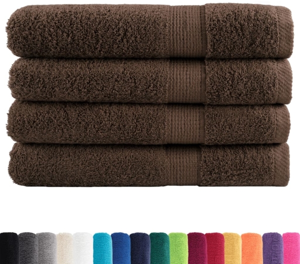 vidaXL Premium-Handtücher SOLUND 4 Stk. Braun 100x200 cm 600 g/m² 137246