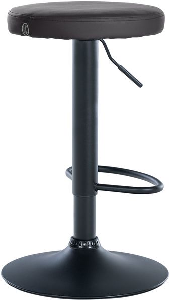Barhocker KAZON - Kunstleder Schwarz 38.5x38.5x60 cm Schwarz | Barstuhl Höhenverstellbar Tresenhocker Tresenstuhl Kneipenhocker Kneipenstuhl Bild 5