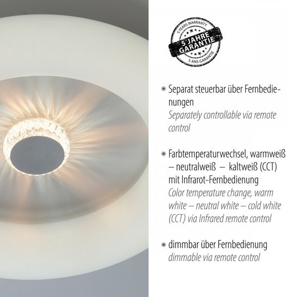 JUST LIGHT 14383-16 LED Deckenleuchte Vertigo Kristalleffekt 50cm CCT Bild 7