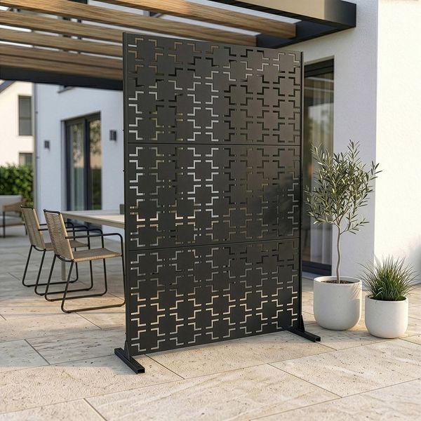 casa. pro Raumteiler, »Basciano« Trennwand verzinkter Stahl 180x120 cm Anthrazitgrau