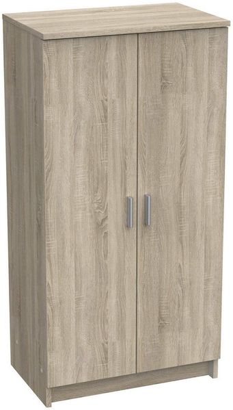 Dmora 2-türiger MehrzweckschrankAbram, Multifunktionale Möbel, Schuhschrank, Besenschrank, 55x35 h108 cm, Eiche