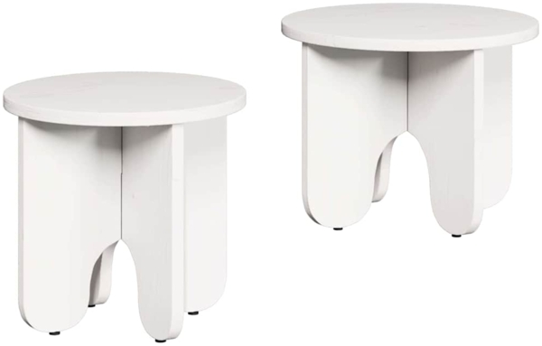 vidaXL Couchtisch 2 pcs Weiß Massivholz Kiefer 873554