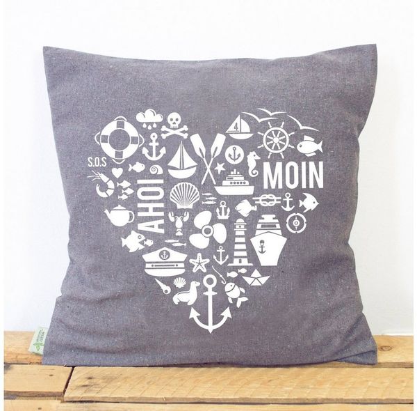 Bow & Hummingbird Kissenbezug Kissenbezug Nordisch by Heart, aus recycelter Baumwolle