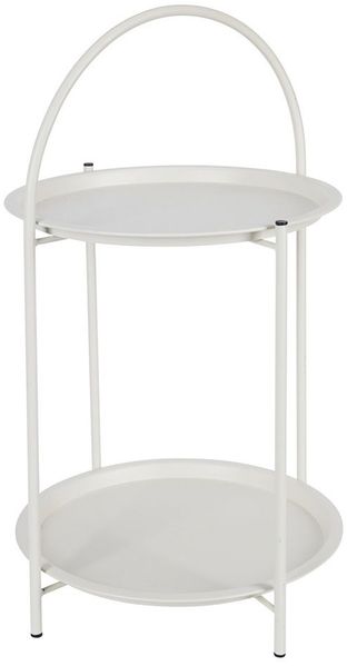 Garten-Beistelltisch Lagos Komfort, Metall, Weiß, 40 x 66 x 40 cm