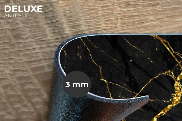 MuchoWow Platzset Marmor - Gold - Schwarz - Marmoroptik/print - Luxe - Glitzer, (6-St), Platzsets, Tischset, Abwaschbar, Tischsets, Platzdeckchen