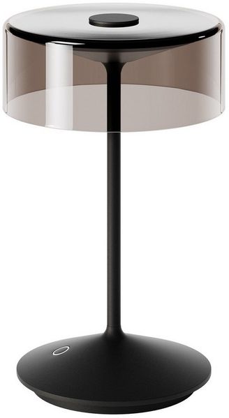 SIGOR LED Tischleuchte Akku-Glasleuchte NUMOTION nachtschwarz, Dimmbar, LED fest integriert, Warmweiß