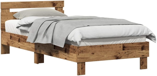vidaXL Bettrahmen mit Kopfteil Altholz 203 x 95 x 70 cm Holzwerkstoff 874112