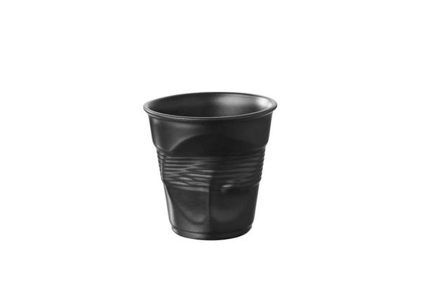 REVOL Espressotasse Knickbecher Tasse Espresso mattschwarz 80ml, Porzellan