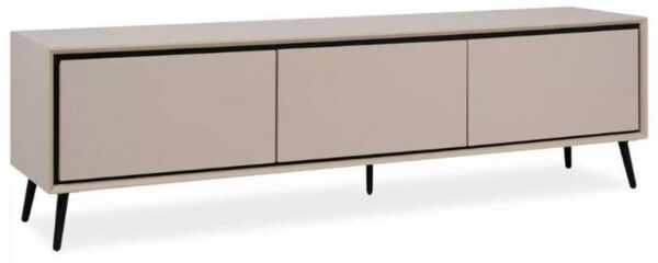 Liadomo Lowboard Fona, in zeitlosem Beige, drei Fächer, drei Klappen, Stauraum