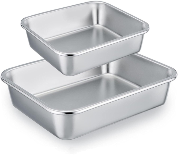 Homikit Auflaufform Set Edelstahl Rechteckig Kuchenform Backform Tiramisu